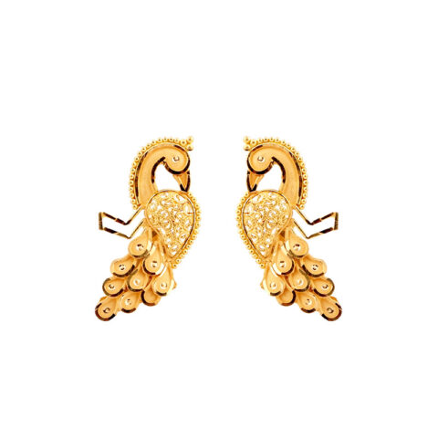 Peacock Earrings Gold